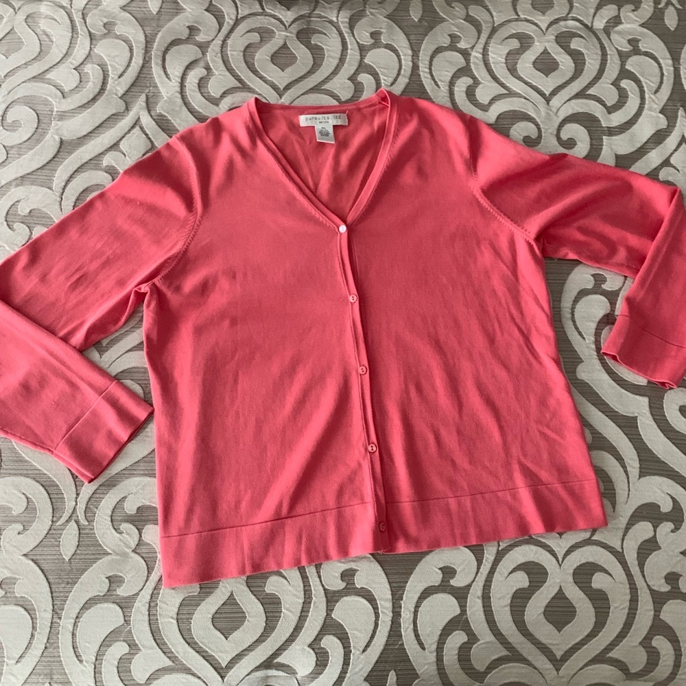 Coral light weight cardigan sweater